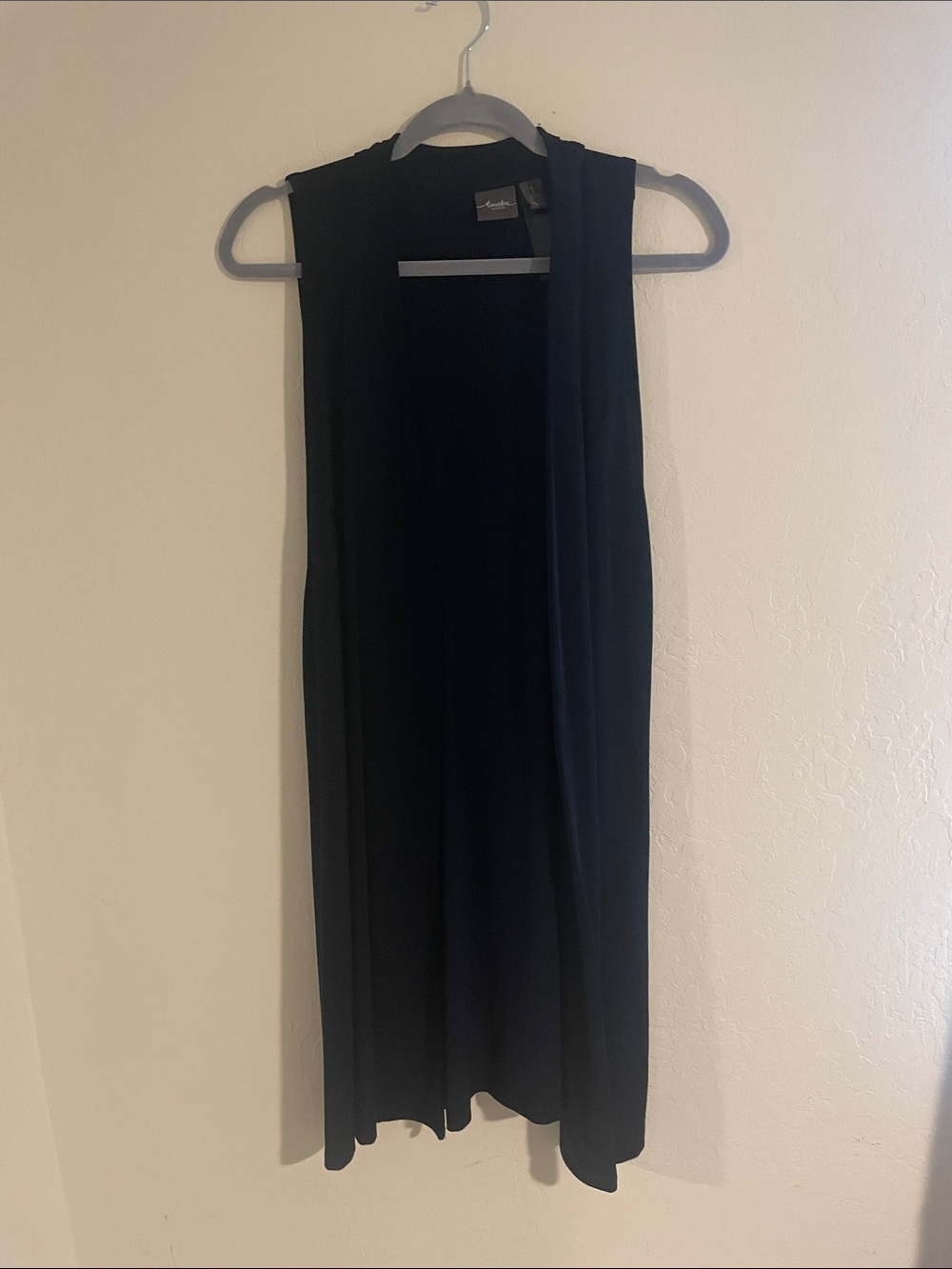 Chico's Travelers Navy Blue Open-Front Longline Vest